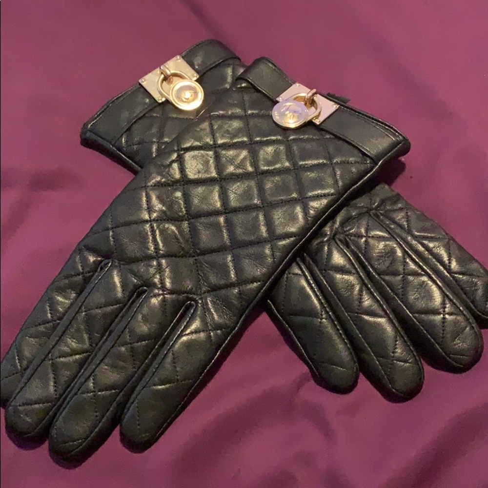 Michael Kors leather gloves.